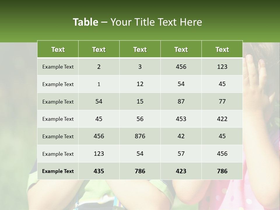 Two Young Children Covering Their Eyes With Their Hands PowerPoint Template