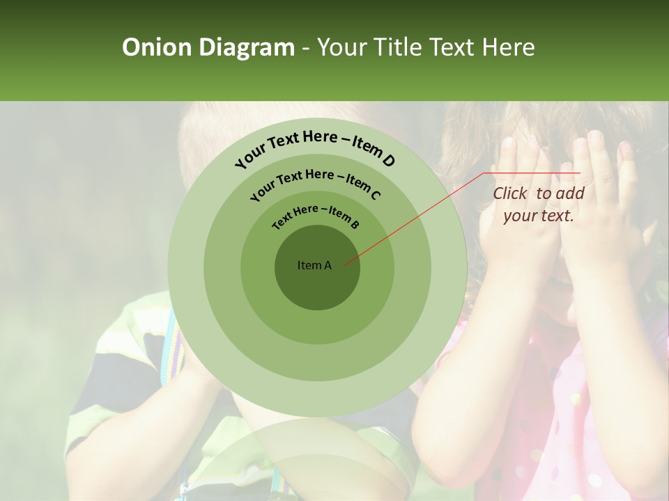 Two Young Children Covering Their Eyes With Their Hands PowerPoint Template