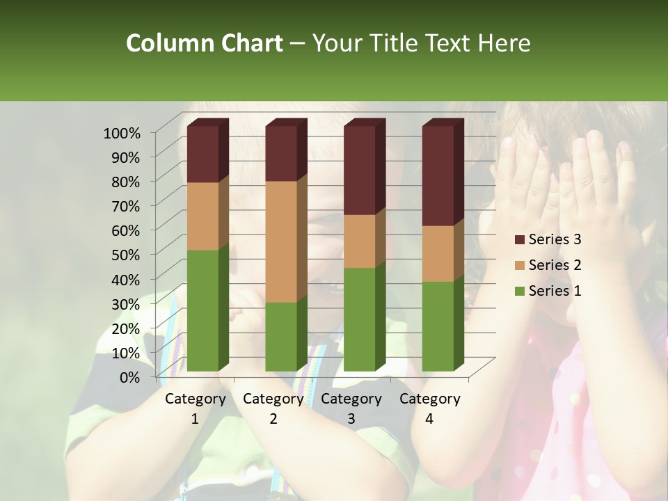 Two Young Children Covering Their Eyes With Their Hands PowerPoint Template
