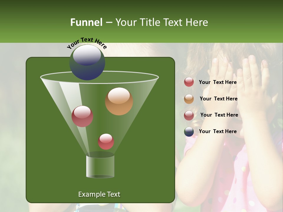 Two Young Children Covering Their Eyes With Their Hands PowerPoint Template