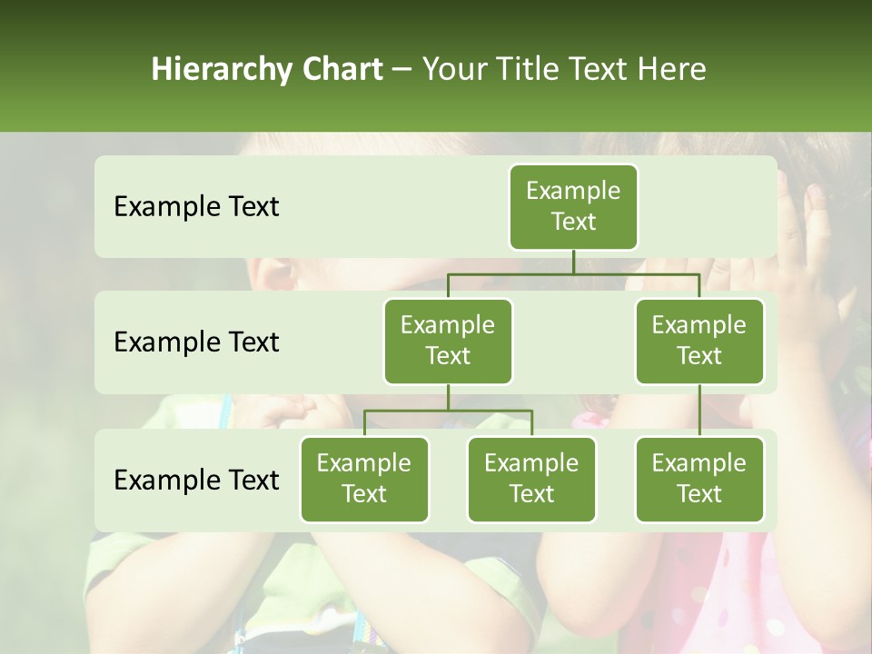 Two Young Children Covering Their Eyes With Their Hands PowerPoint Template