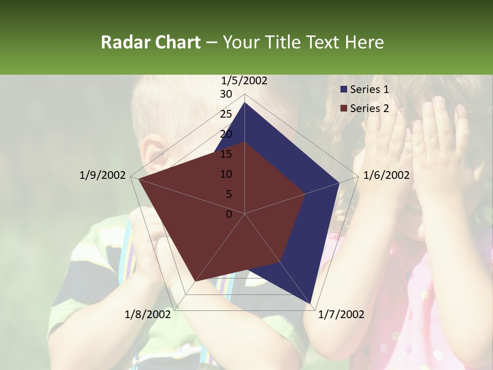 Two Young Children Covering Their Eyes With Their Hands PowerPoint Template