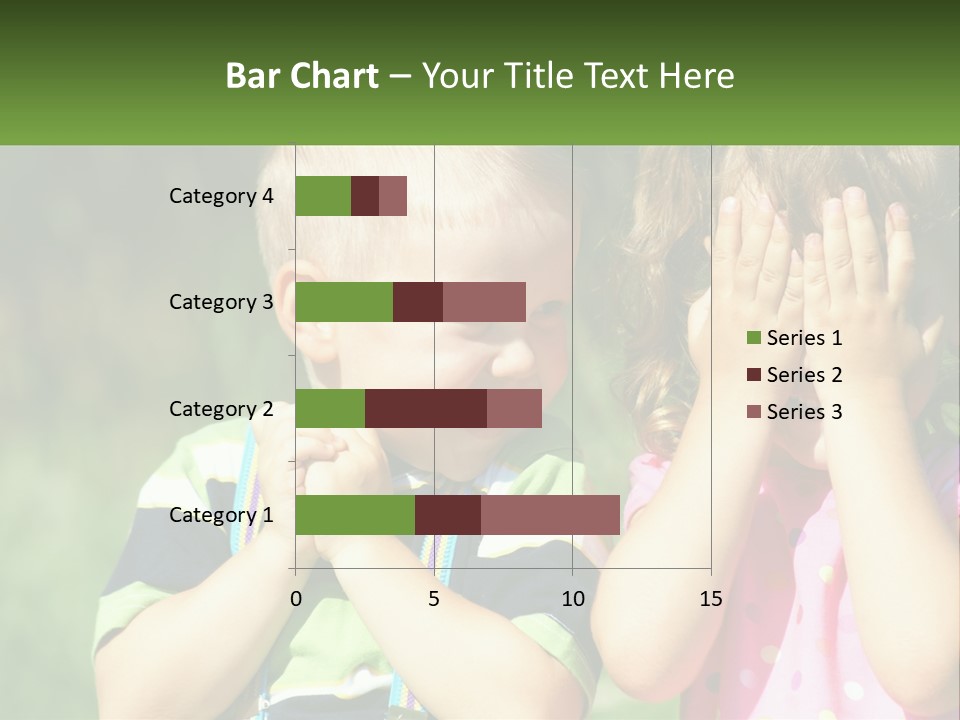 Two Young Children Covering Their Eyes With Their Hands PowerPoint Template