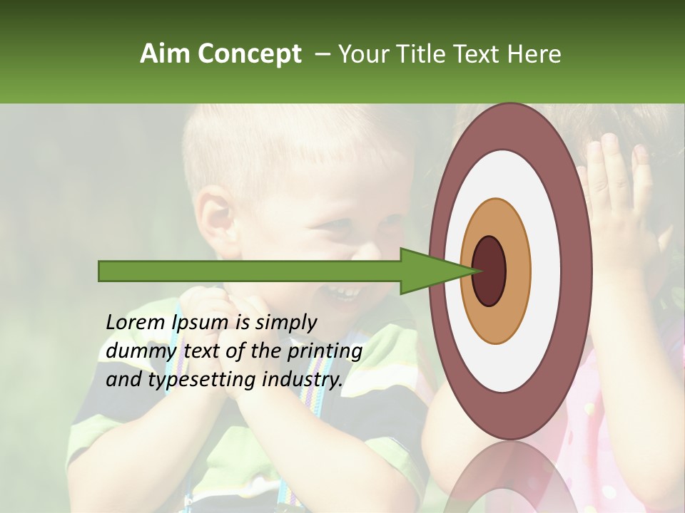 Two Young Children Covering Their Eyes With Their Hands PowerPoint Template