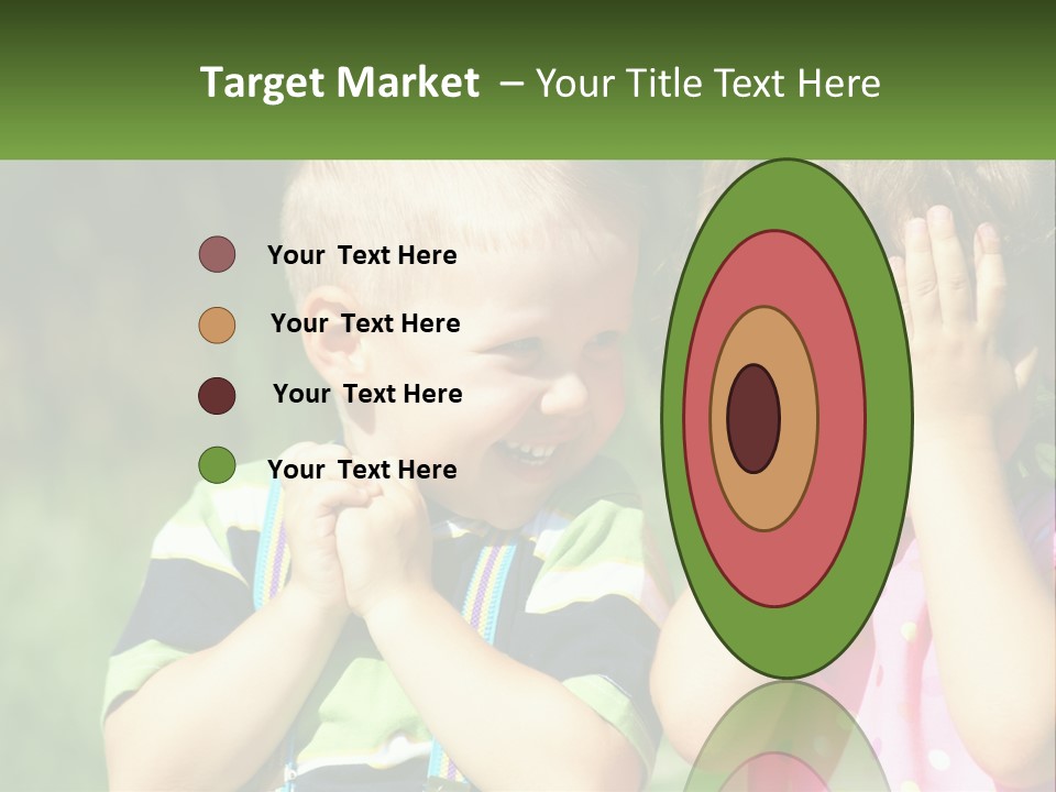 Two Young Children Covering Their Eyes With Their Hands PowerPoint Template