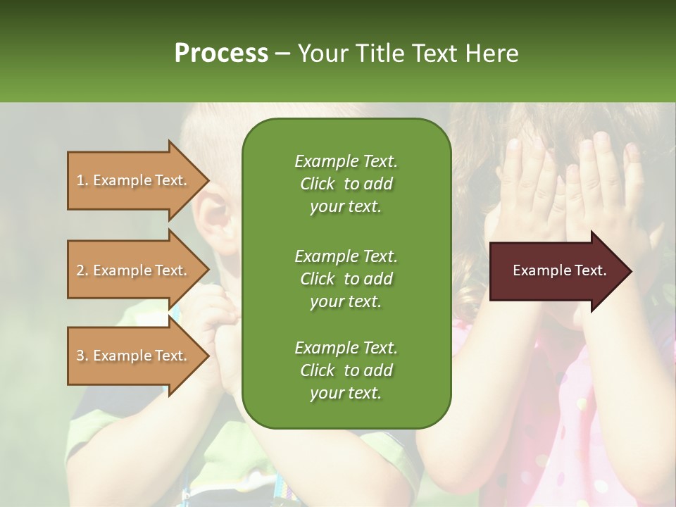 Two Young Children Covering Their Eyes With Their Hands PowerPoint Template