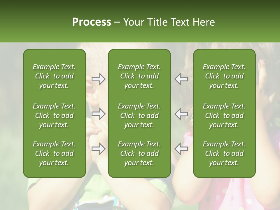 Two Young Children Covering Their Eyes With Their Hands PowerPoint Template