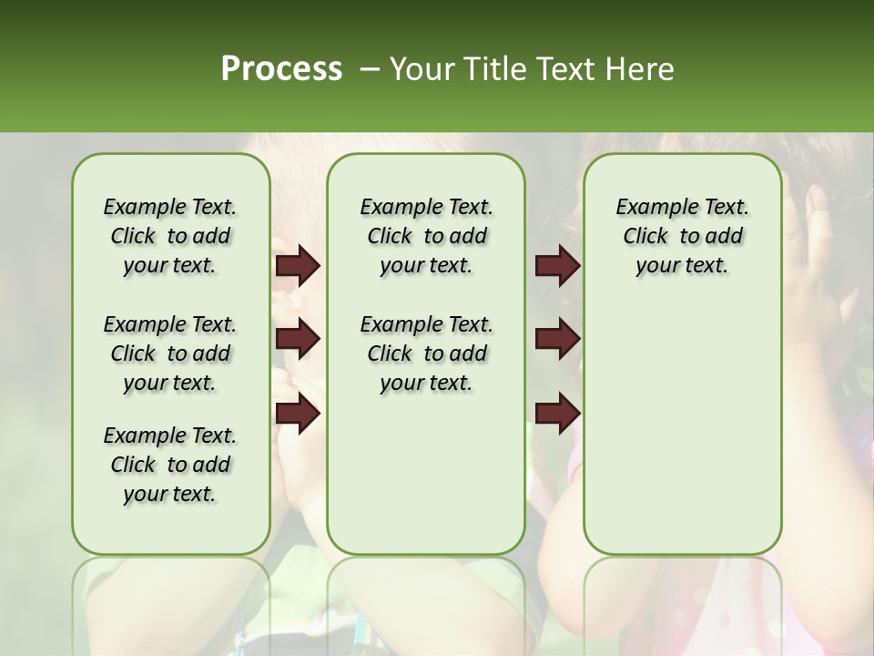 Two Young Children Covering Their Eyes With Their Hands PowerPoint Template