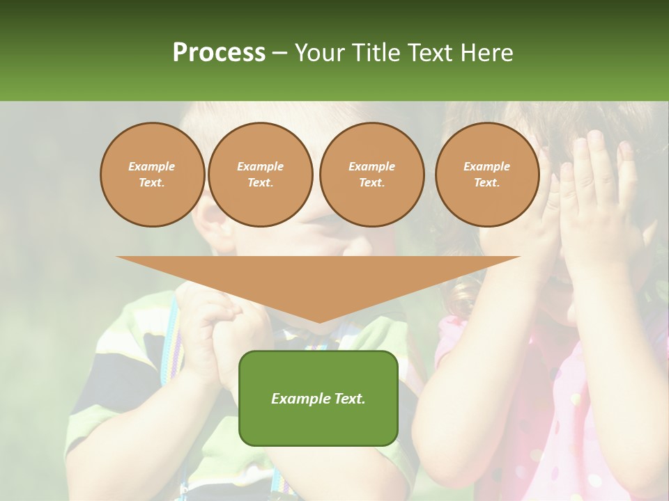 Two Young Children Covering Their Eyes With Their Hands PowerPoint Template