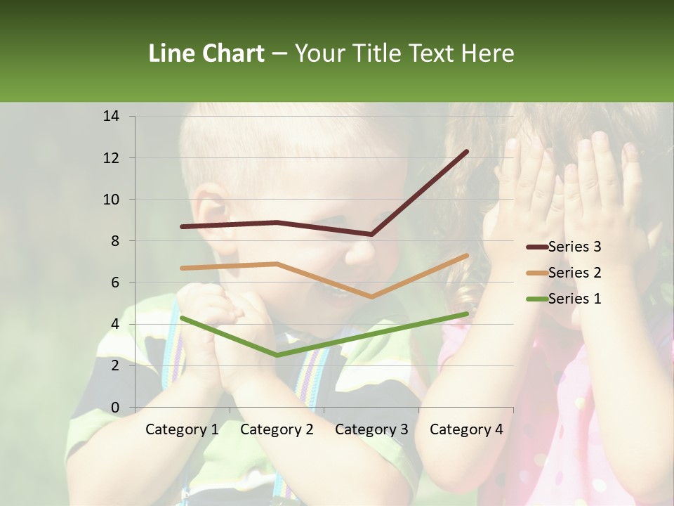 Two Young Children Covering Their Eyes With Their Hands PowerPoint Template