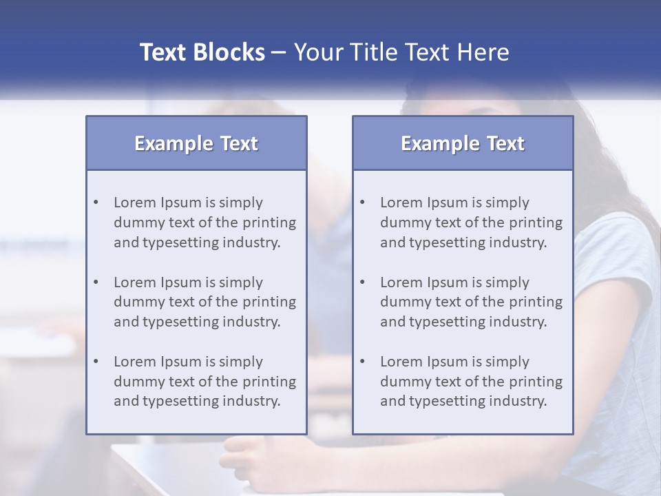 A Woman Sitting At A Desk In A Classroom PowerPoint Template