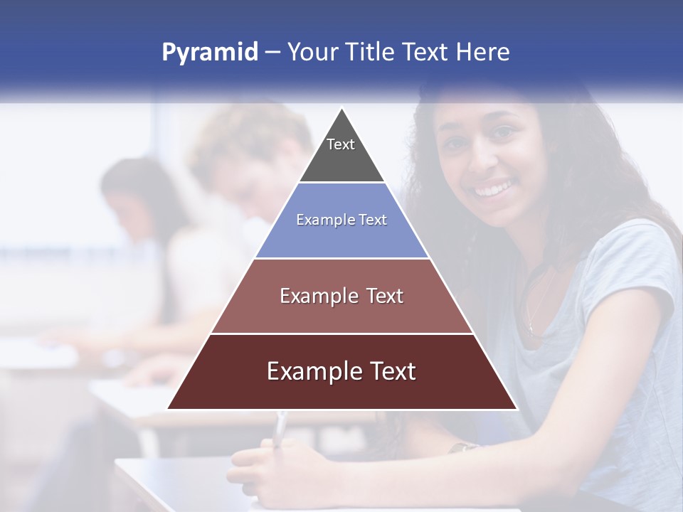 A Woman Sitting At A Desk In A Classroom PowerPoint Template
