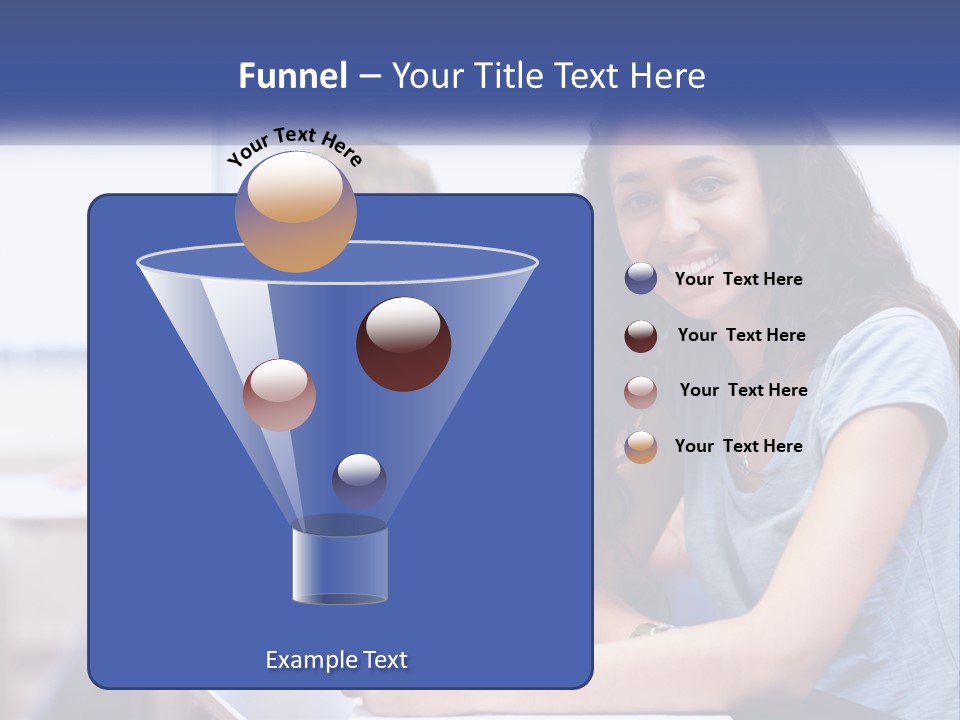 A Woman Sitting At A Desk In A Classroom PowerPoint Template