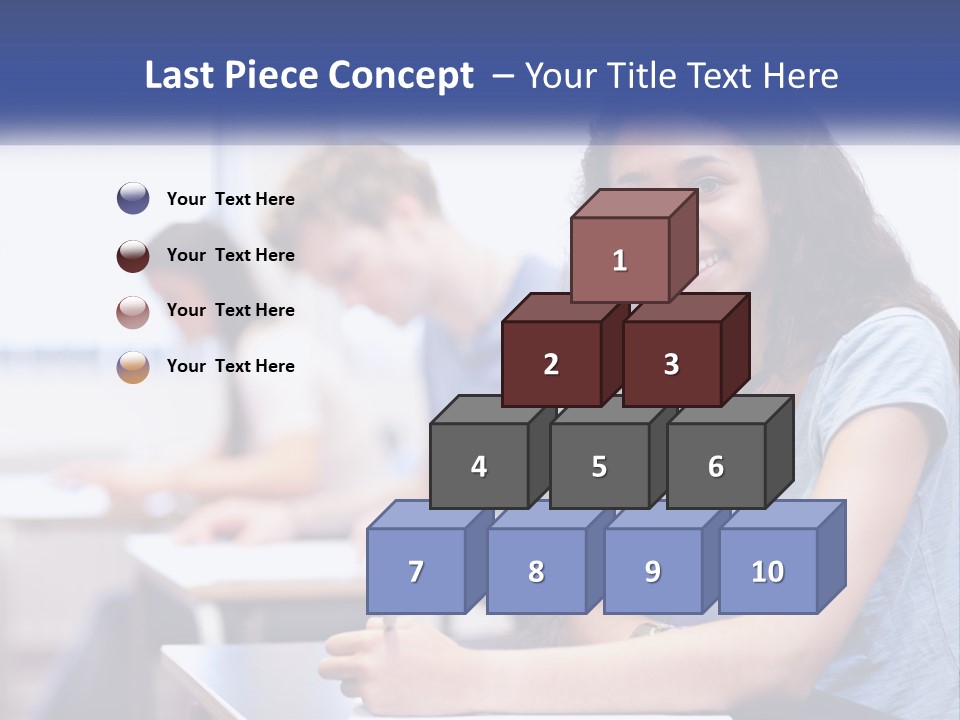 A Woman Sitting At A Desk In A Classroom PowerPoint Template