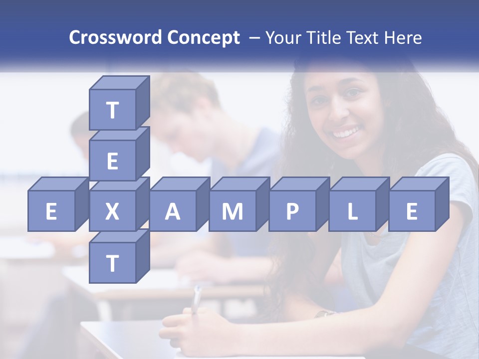 A Woman Sitting At A Desk In A Classroom PowerPoint Template