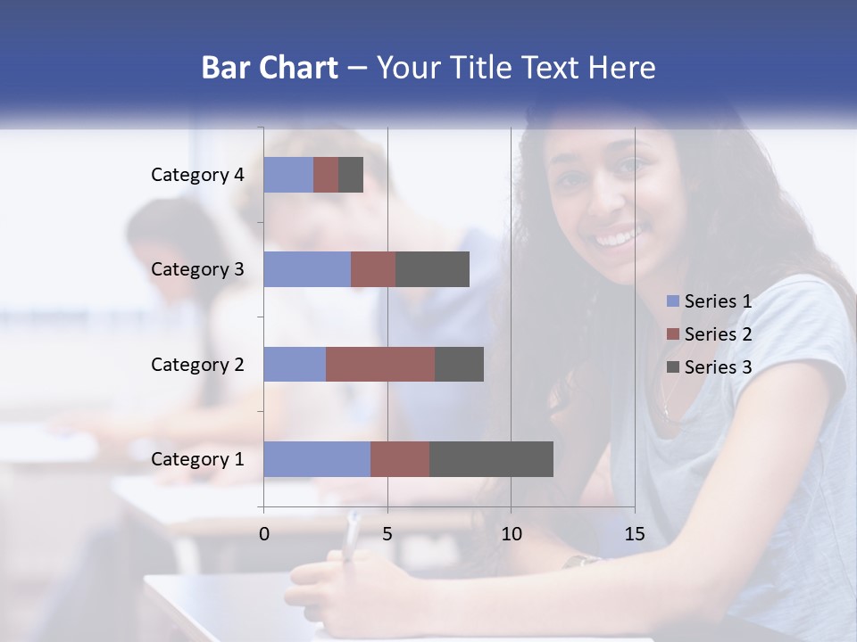 A Woman Sitting At A Desk In A Classroom PowerPoint Template