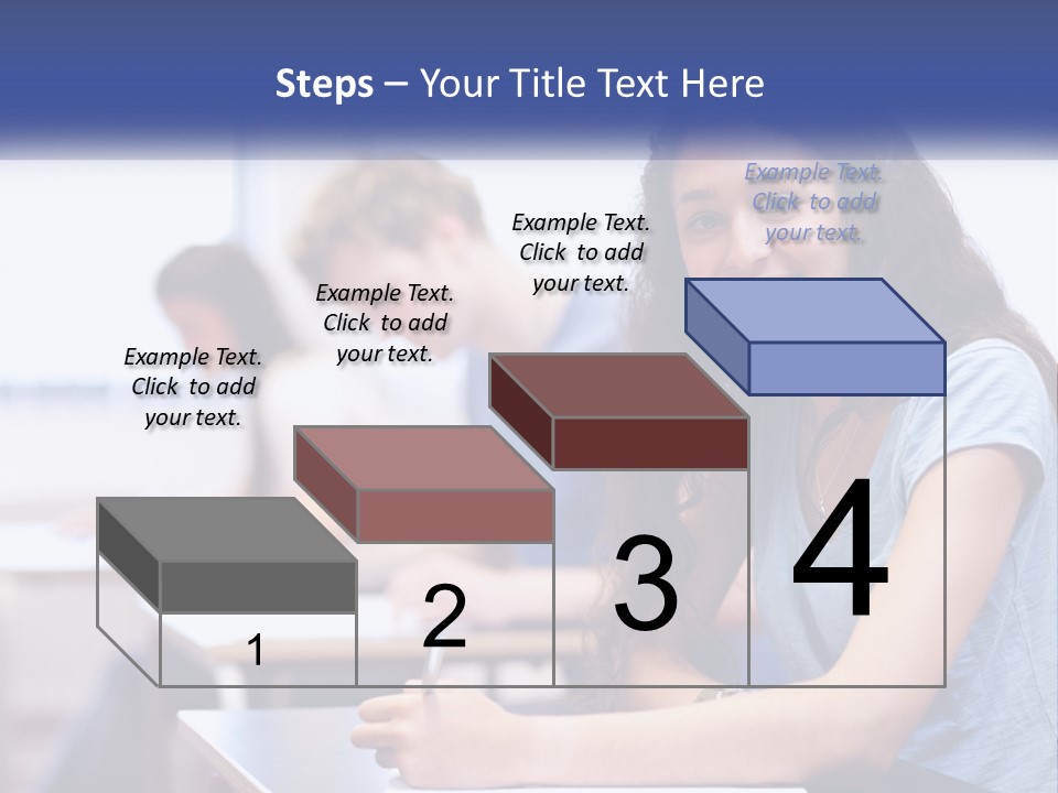 A Woman Sitting At A Desk In A Classroom PowerPoint Template