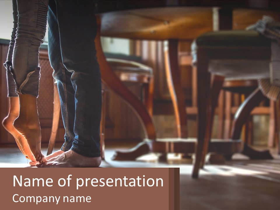 A Person Standing On Top Of A Wooden Table PowerPoint Template