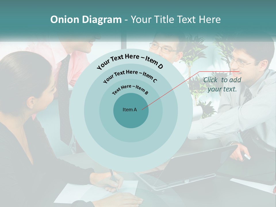 A Group Of People Sitting Around A Table Shaking Hands PowerPoint Template