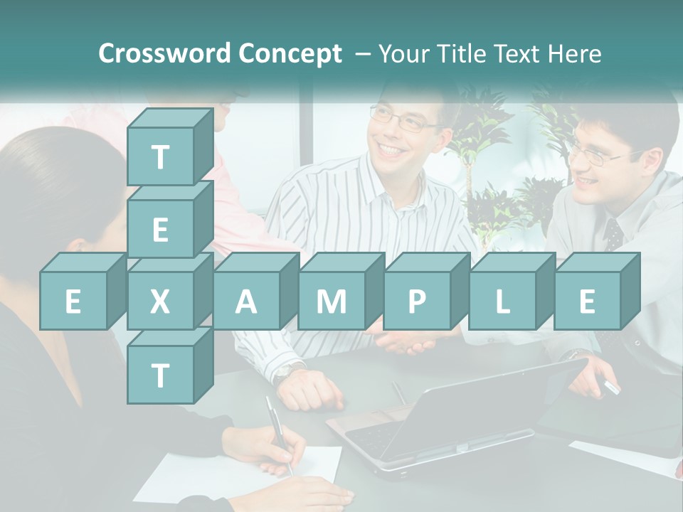 A Group Of People Sitting Around A Table Shaking Hands PowerPoint Template