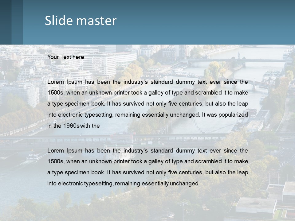 A Bridge Over A River With A City In The Background PowerPoint Template
