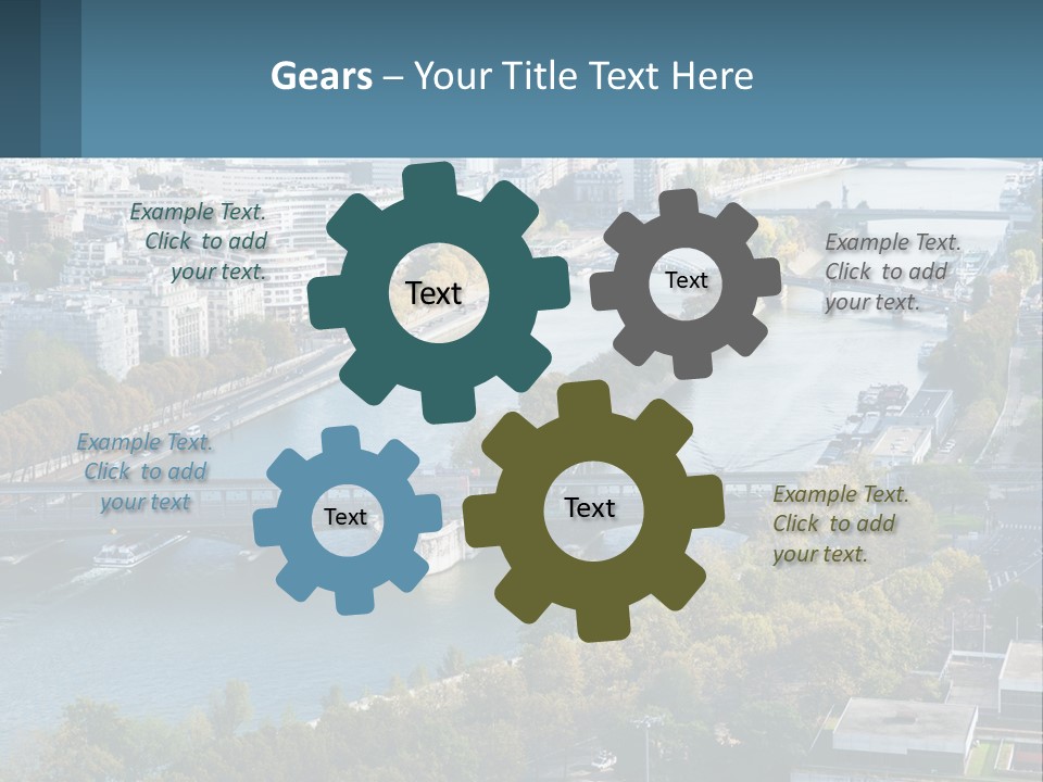 A Bridge Over A River With A City In The Background PowerPoint Template