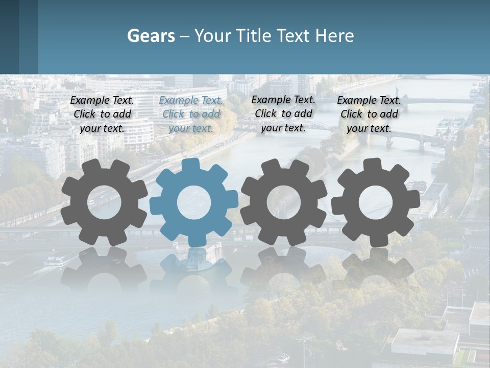 A Bridge Over A River With A City In The Background PowerPoint Template