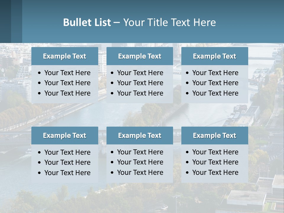 A Bridge Over A River With A City In The Background PowerPoint Template