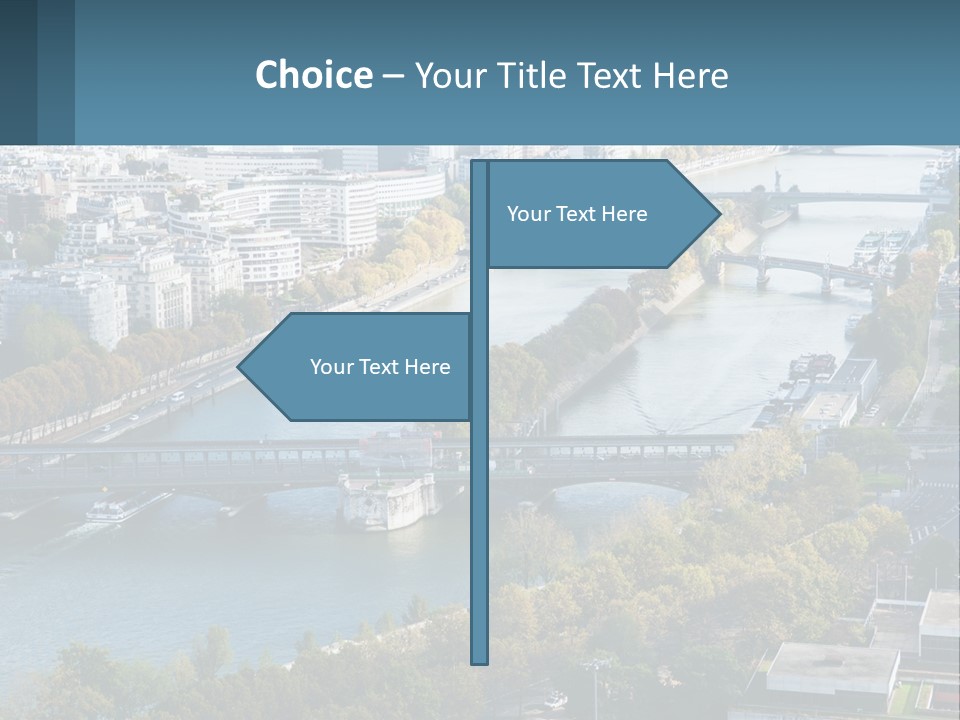 A Bridge Over A River With A City In The Background PowerPoint Template
