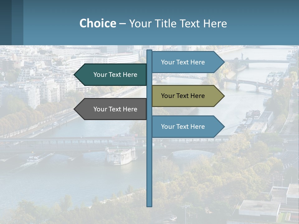 A Bridge Over A River With A City In The Background PowerPoint Template