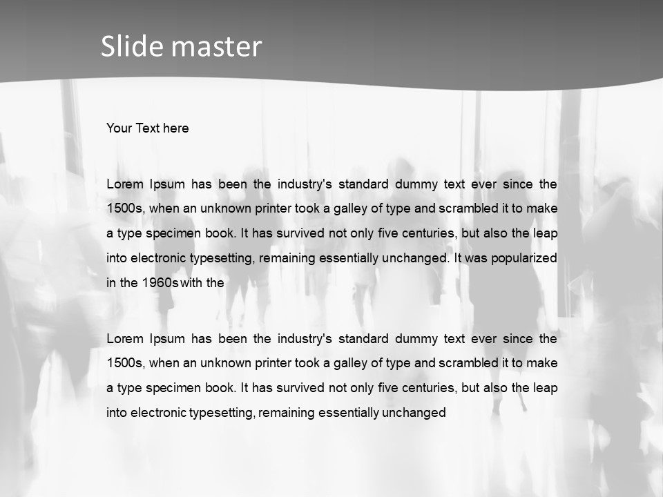 A Group Of People Walking Down A Hallway PowerPoint Template