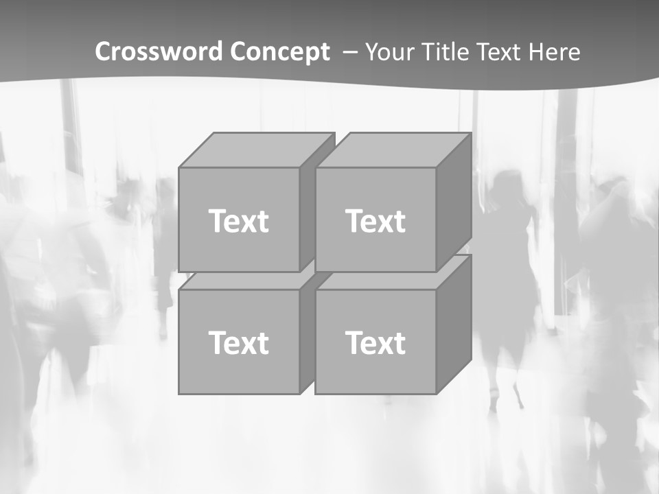 A Group Of People Walking Down A Hallway PowerPoint Template