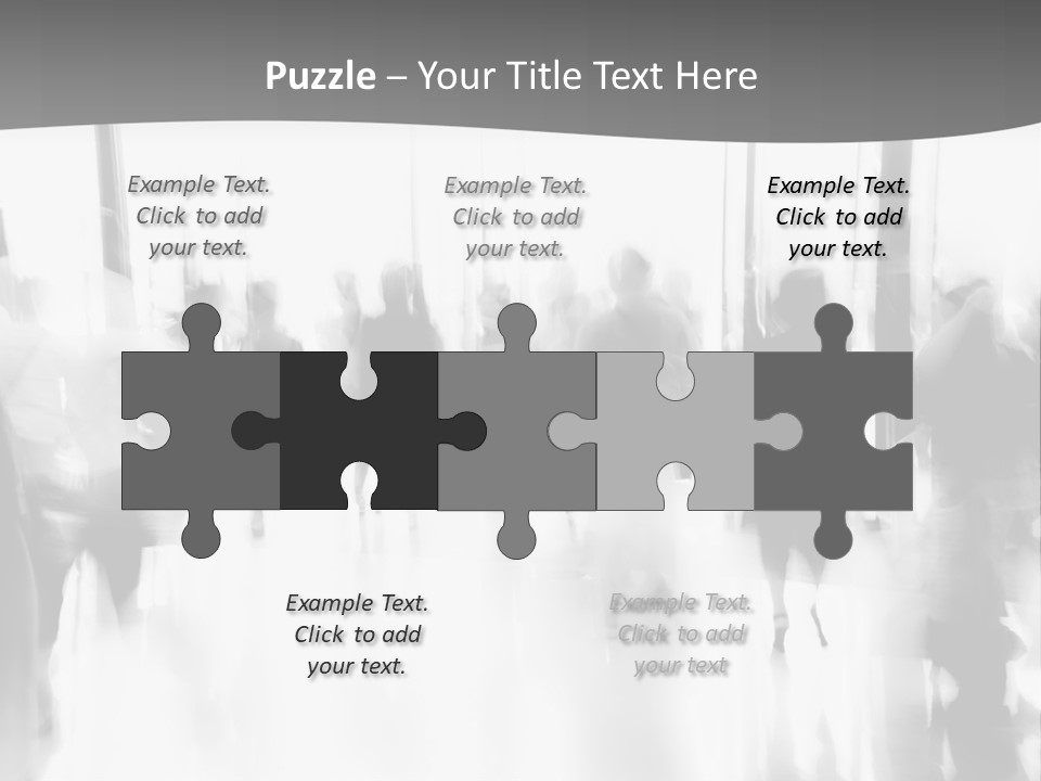 A Group Of People Walking Down A Hallway PowerPoint Template