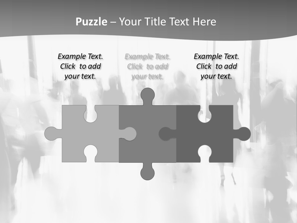 A Group Of People Walking Down A Hallway PowerPoint Template