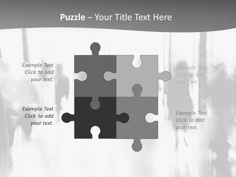 A Group Of People Walking Down A Hallway PowerPoint Template