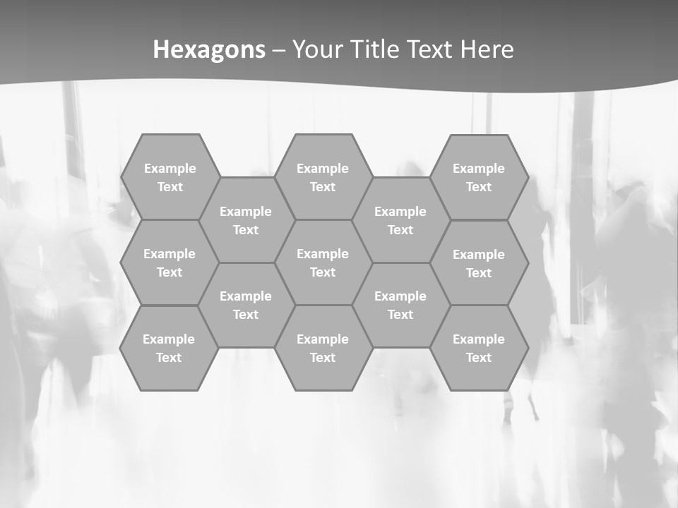 A Group Of People Walking Down A Hallway PowerPoint Template