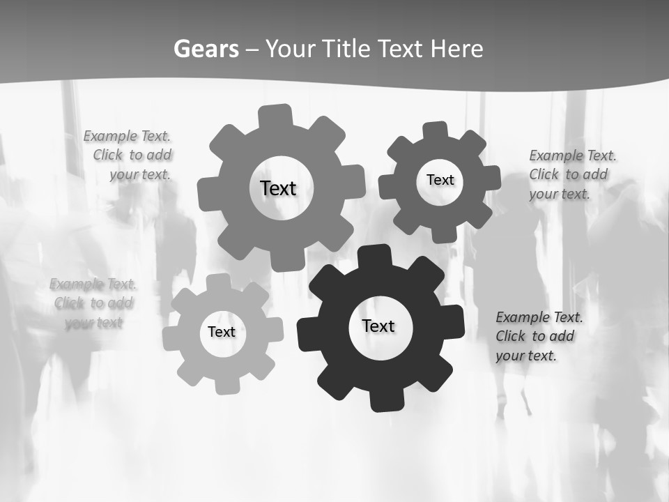 A Group Of People Walking Down A Hallway PowerPoint Template