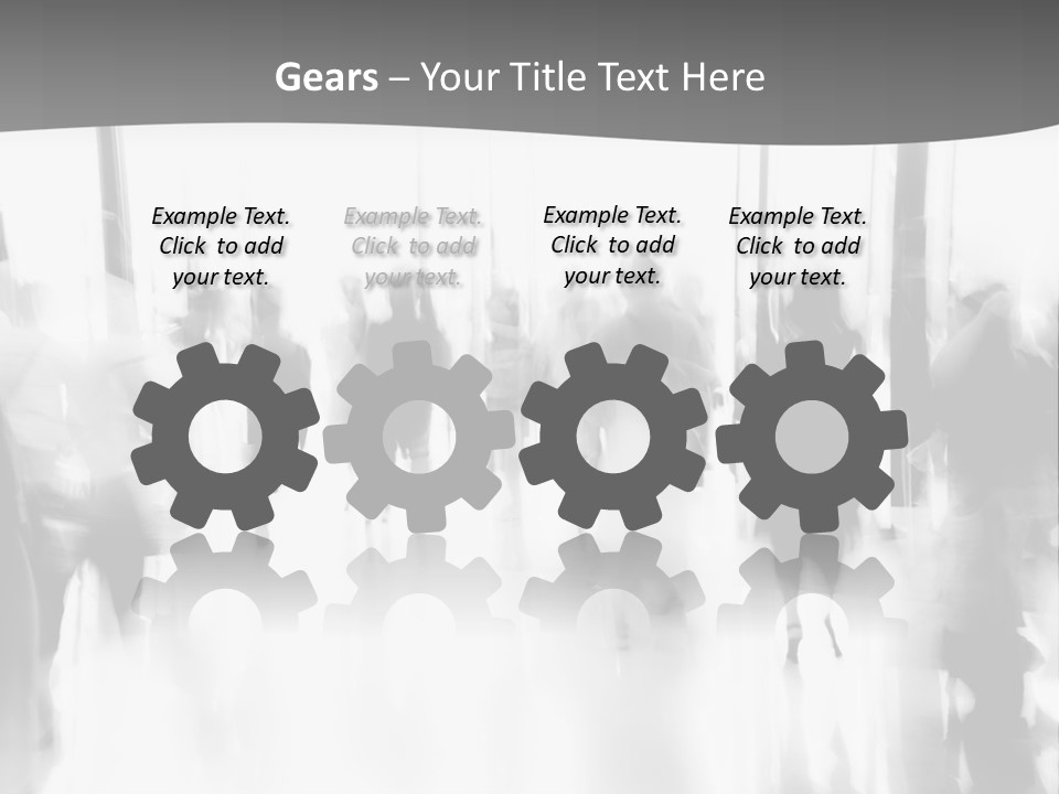 A Group Of People Walking Down A Hallway PowerPoint Template