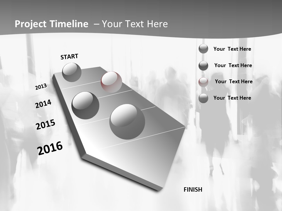 A Group Of People Walking Down A Hallway PowerPoint Template