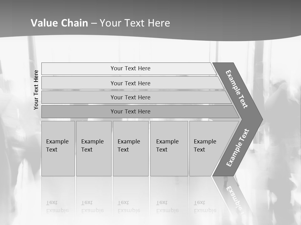 A Group Of People Walking Down A Hallway PowerPoint Template