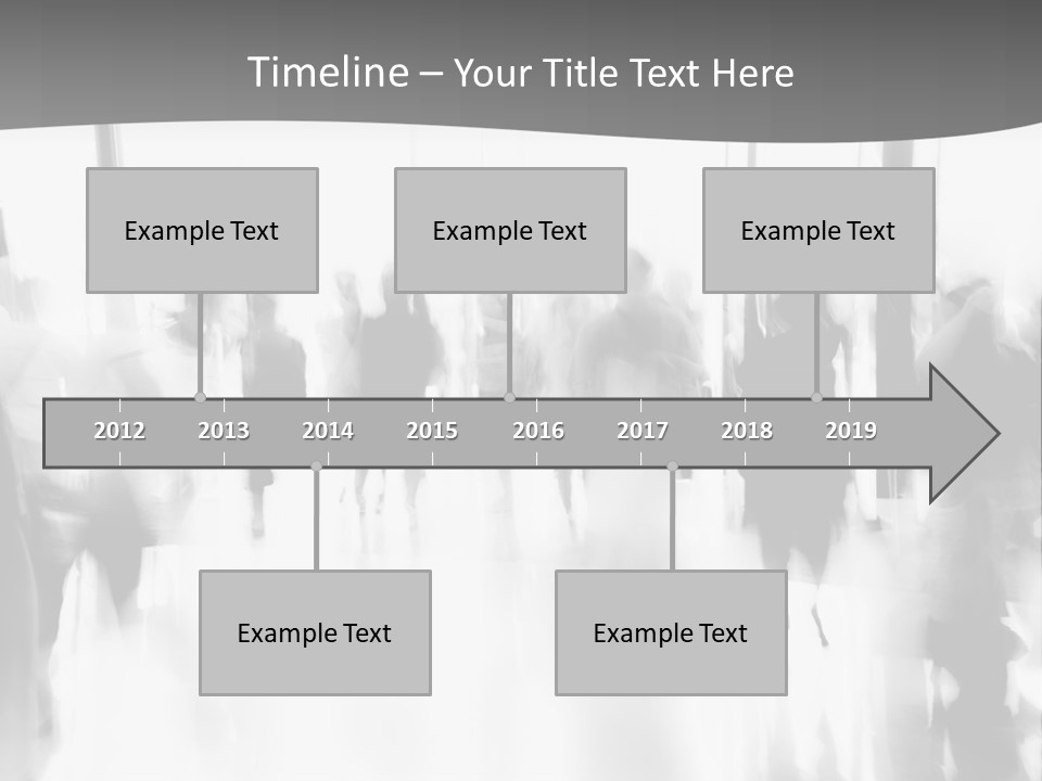 A Group Of People Walking Down A Hallway PowerPoint Template
