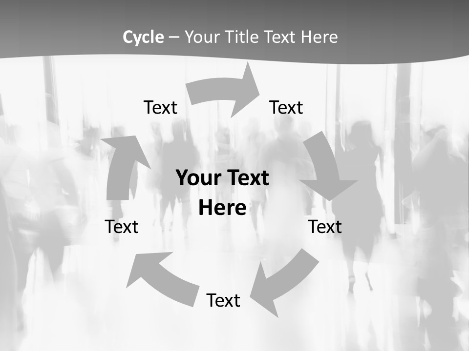 A Group Of People Walking Down A Hallway PowerPoint Template