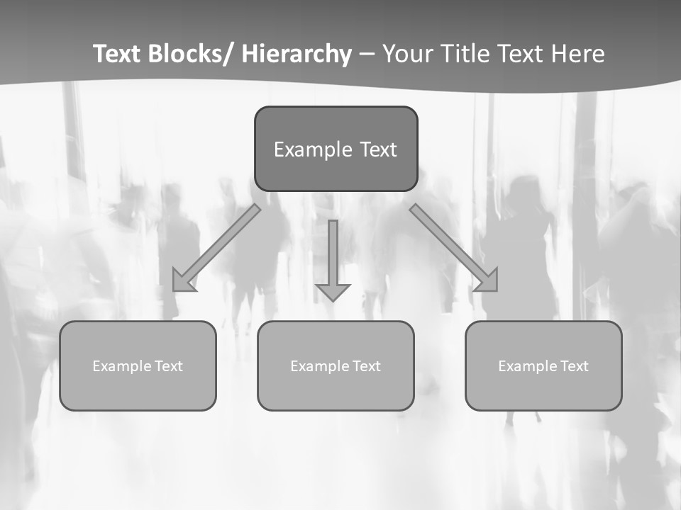 A Group Of People Walking Down A Hallway PowerPoint Template