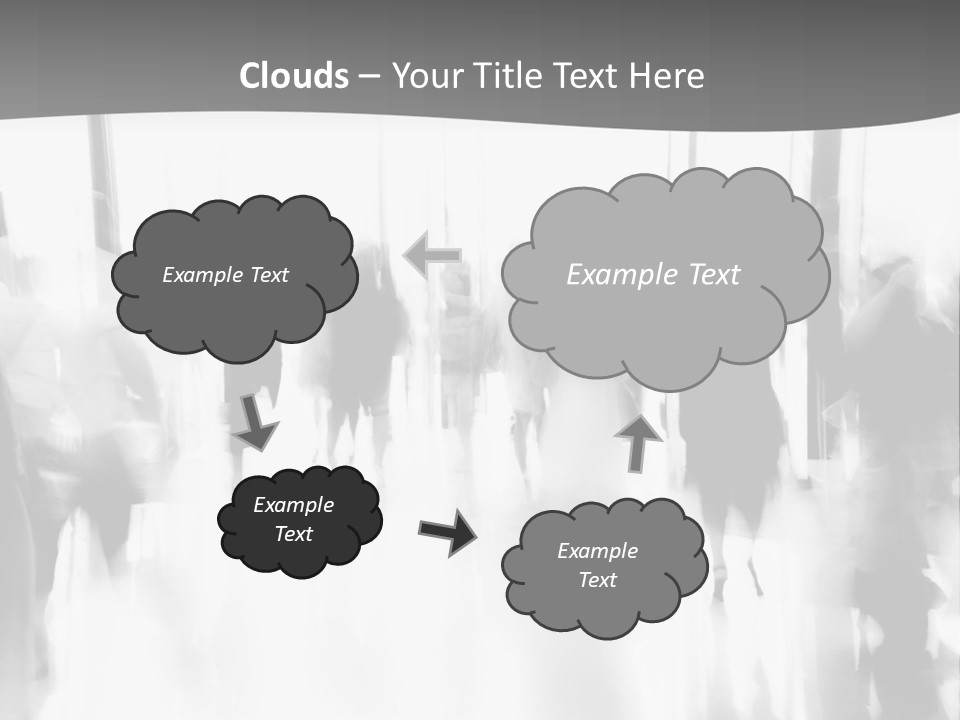 A Group Of People Walking Down A Hallway PowerPoint Template