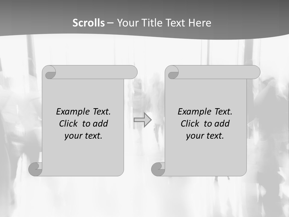 A Group Of People Walking Down A Hallway PowerPoint Template