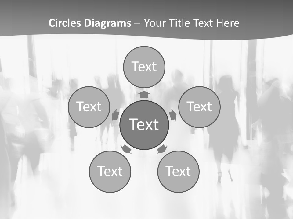 A Group Of People Walking Down A Hallway PowerPoint Template