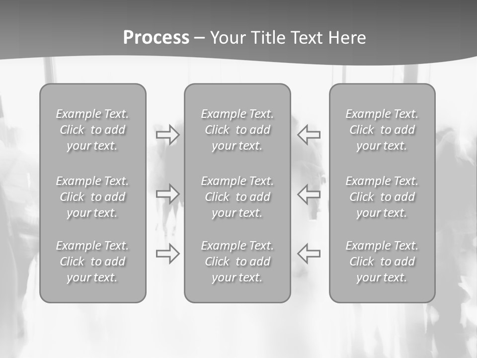 A Group Of People Walking Down A Hallway PowerPoint Template