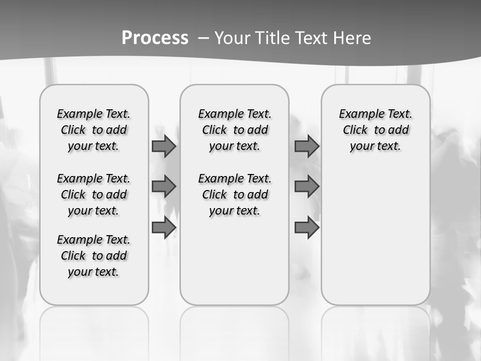 A Group Of People Walking Down A Hallway PowerPoint Template