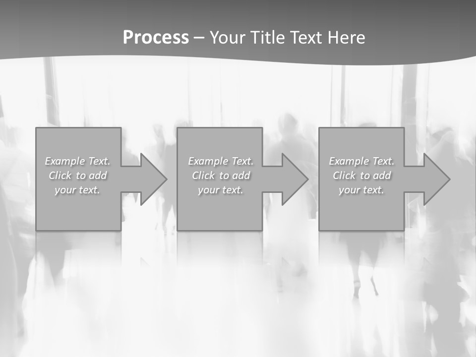 A Group Of People Walking Down A Hallway PowerPoint Template