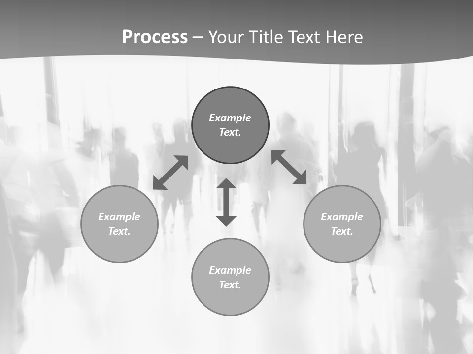 A Group Of People Walking Down A Hallway PowerPoint Template